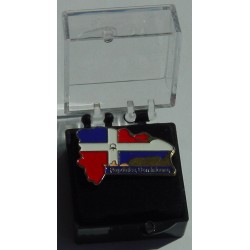 Pin with the flag and shape of Dominican Republic